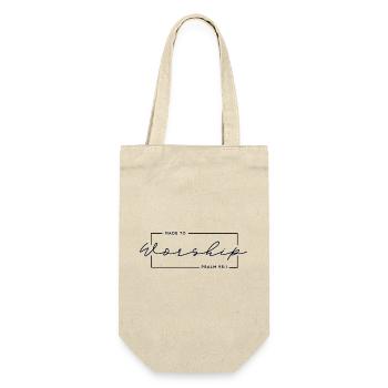 🙏Fait pour adorer - T-shirt chrétien Psaume 95:1 - Sac à bouteille - nature - Devant