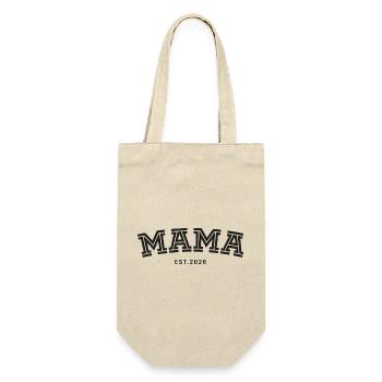 Mama geest. 2026 - Geschenkbeutel für Flaschen - Natur - Vorne