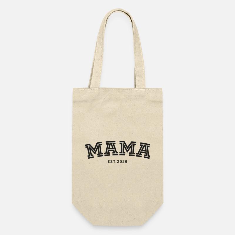 Mama geest. 2026 - Geschenkbeutel für Flaschen - Natur