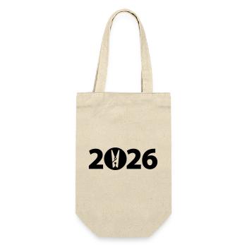 Wäscheklammer, Wäscherei 2026 - Geschenkbeutel für Flaschen - Natur - Vorne