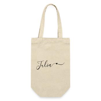 Julia Prénom Décoratif - Sac à bouteille - nature - Devant