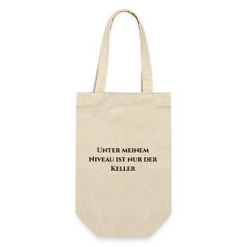 Unter meinem Niveau ist nur der Keller - Geschenkbeutel für Flaschen - Natur - Vorne