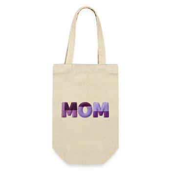 Mom Patchwork FontTypography Purple Statement - Gift Bag for Bottles - nature - Front
