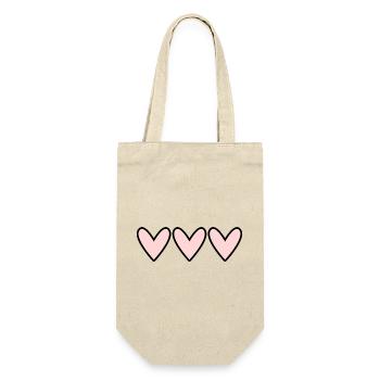 HERZ. PAAR. VALENTINSTAG. GERADE VERHEIRATET. Junggesellinnenabschied. - Geschenkbeutel für Flaschen - Natur - Vorne