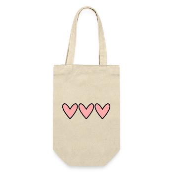 HERZ. MAMA. MUTTERTAG. PARTY. ALLES GUTE ZUM GEBURTSTAG - Geschenkbeutel für Flaschen - Natur - Vorne