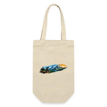 Motif of a mountain biker in the mountains - Gift Bag for Bottles - nature - Front