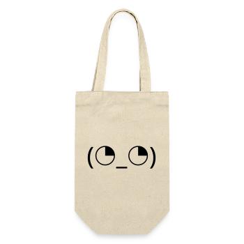 Eye rolling emoticon (◔_◔) annoyed look - Gift Bag for Bottles - nature - Front