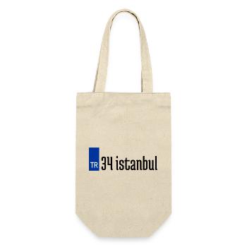 34 İstanbul Plaka Streetwear - Geschenkbeutel für Flaschen - Natur - Vorne