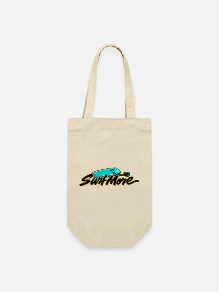Surf More – Retro Bodyboard - Geschenkbeutel für Flaschen - Natur