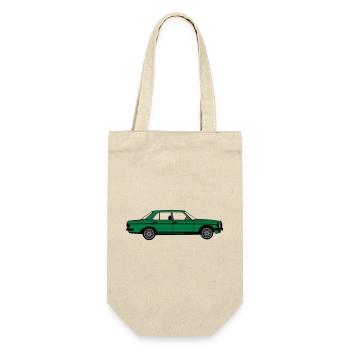 MB W123 ,Youngtimer ,Oldtimer, seitlich ..(25) - Geschenkbeutel für Flaschen - Natur - Vorne
