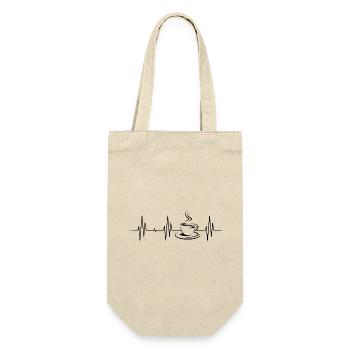 kaffee heartbeat coffee cafe symbol Herzschlag - Geschenkbeutel für Flaschen - Natur - Vorne