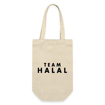 Team halal - Geschenkbeutel für Flaschen - Natur - Vorne