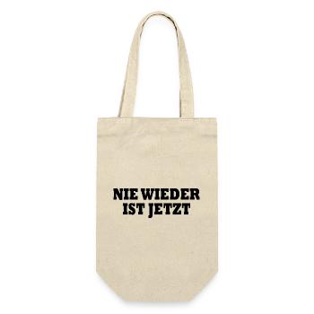 Nie wieder ist jetzt - Geschenkbeutel für Flaschen - Natur - Vorne