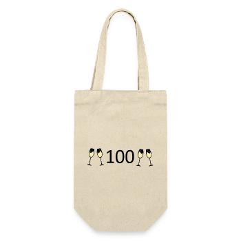100th Birthday 100th Anniversary 100 Number 100 - Gift Bag for Bottles - nature - Front