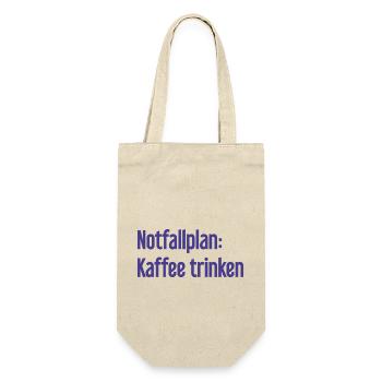 Kaffee-Notfallplan - Geschenkbeutel für Flaschen - Natur - Vorne