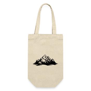 Berge symbol silhouette Natur - Geschenkbeutel für Flaschen - Natur - Vorne