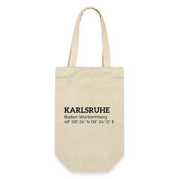 Karlsruhe Baden-Württemberg Koordinaten - Geschenkbeutel für Flaschen - Natur - Vorne