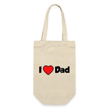 I love Dad - Geschenkbeutel für Flaschen - Natur - Vorne