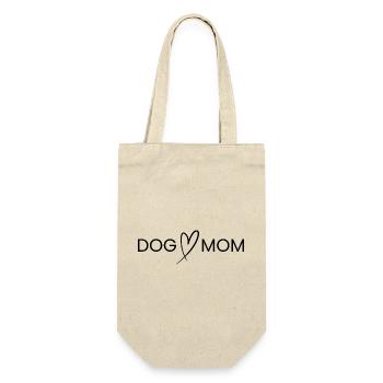 liebevolles Geschenk für Die Hundemama Dog Mom - Geschenkbeutel für Flaschen - Natur - Vorne