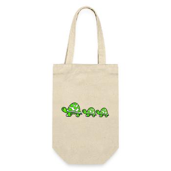 Tortue Famille Maman Papa 2 Enfants Maman Mignon - Sac à bouteille - nature - Devant
