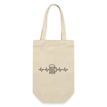 Beer Party Après Ski Bachelor Party ECG Heartbeat - Gift Bag for Bottles - nature - Front