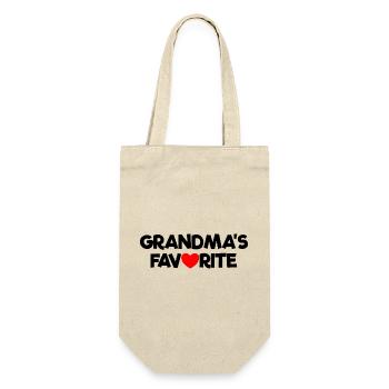 Favorite Grandchild Red Heart Grandma's Favorite - Geschenkbeutel für Flaschen - Natur - Vorne