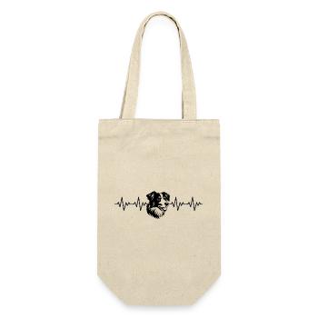 Battement de cœur ECG Border Collie - Sac à bouteille - nature - Devant