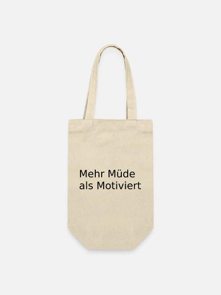 Mehr Muede als Motiviert - Geschenkbeutel für Flaschen - Natur