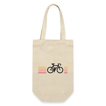 Black Bike Sunset Energetische Streifen - Geschenkbeutel für Flaschen - Natur - Vorne