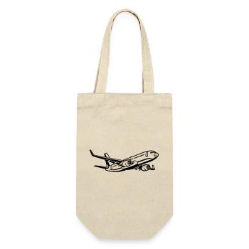 Flugzeug - Geschenkbeutel für Flaschen - Natur - Vorne