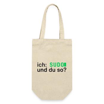 ich: SUDO und du so? Linux Programmierer - dunkel - Geschenkbeutel für Flaschen - Natur - Vorne