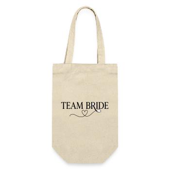 Team Bride Heart Design – Bachelor Party Bride Crew Outfit - Gift Bag for Bottles - nature - Front
