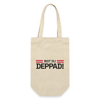 Bist du deppad! - Aufstieg KO-Phase 2026 - Geschenkbeutel für Flaschen - Natur - Vorne