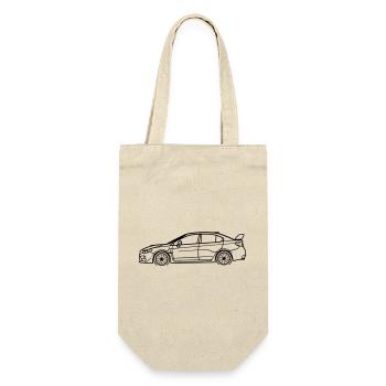 WRX Line Silhouette – Turbo Rally Art - Geschenkbeutel für Flaschen - Natur - Vorne