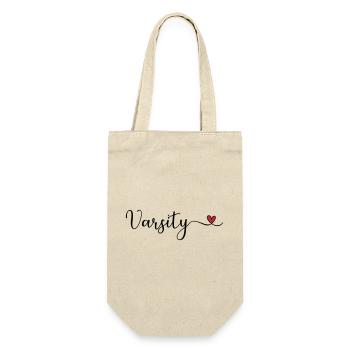 Varsity Heart Design - Geschenkbeutel für Flaschen - Natur - Vorne