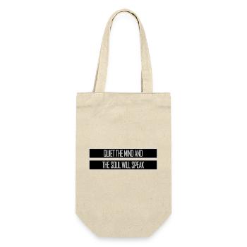 Quiet The Mind And The Soul Will Speak Ruhe Spruch - Gift Bag for Bottles - nature - Front