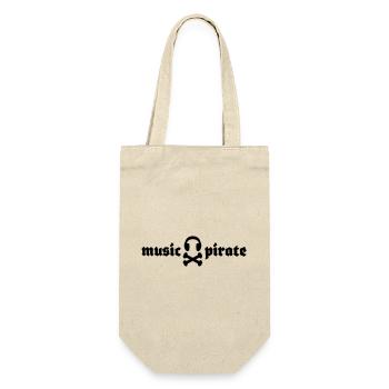 music pirate - musik pirat - Geschenkbeutel für Flaschen - Natur - Vorne