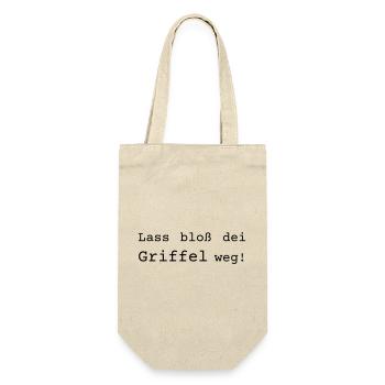 Lass bloß dei Griffel weg! Dialekt - Geschenkbeutel für Flaschen - Natur - Vorne