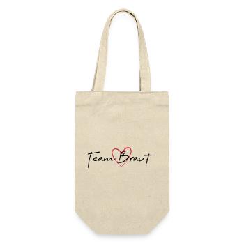 Team Braut Herz Junggesellinnenabschied - Geschenkbeutel für Flaschen - Natur - Vorne