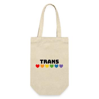 Cœur arc-en-ciel trans noir - Sac à bouteille - nature - Devant