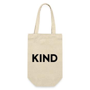 Kind Typografie Design VATER-MUTTER-KIND Geburtsta - Geschenkbeutel für Flaschen - Natur - Vorne