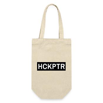 Hackepeter Schriftzug, schwarz, hckptr - Geschenkbeutel für Flaschen - Natur - Vorne