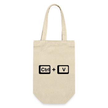 CTRL + V / Kinder Geschenk zu Vatertag / Muttertag - Geschenkbeutel für Flaschen - Natur - Vorne