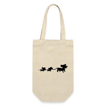 Souris Famille Maman Papa 2 Enfants Maman Silhouette - Sac à bouteille - nature - Devant