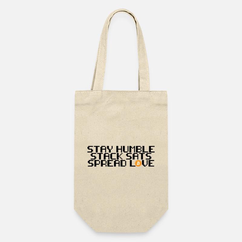 Bitcoin - stay humble, stack sats, spread love - Geschenkbeutel für Flaschen - Natur