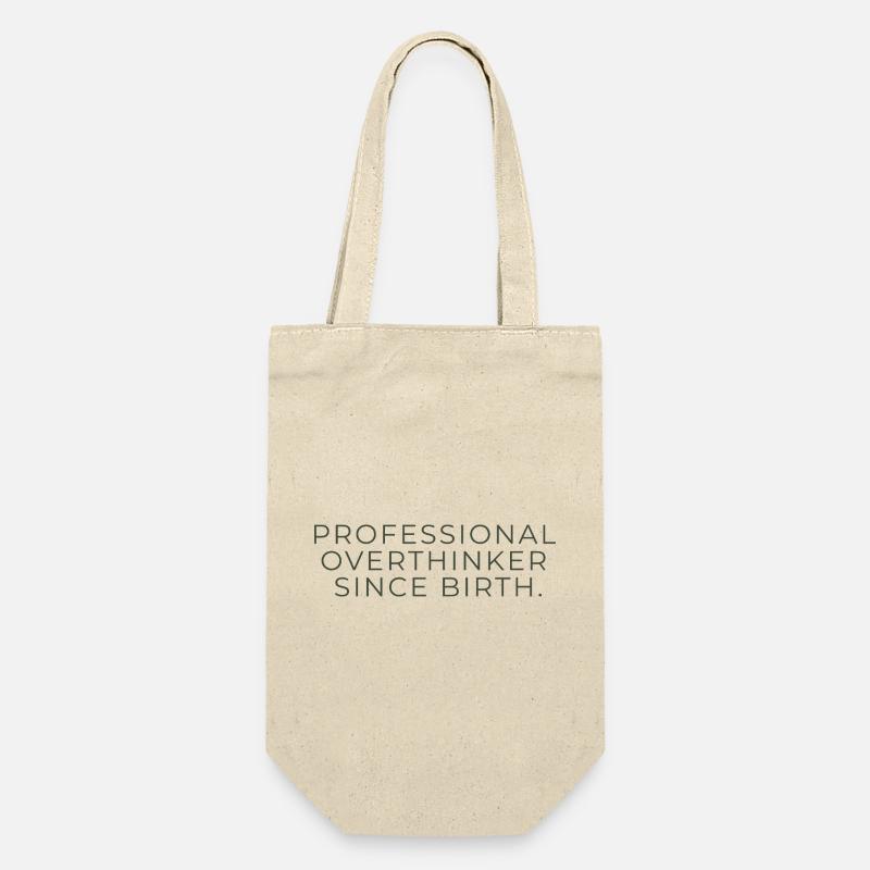 Professional Overthinker Since Birth – Minimalist - Geschenkbeutel für Flaschen - Natur