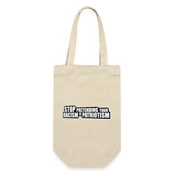 Stop Pretending Your Racism Is Patriotism Politik - Geschenkbeutel für Flaschen - Natur - Vorne