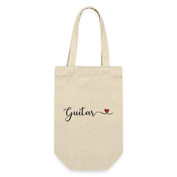 Gitarre - Geschenkbeutel für Flaschen - Natur - Vorne