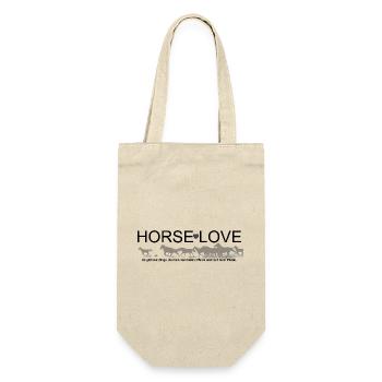 Horselove - Pferden gehört mein Herz  - Geschenkbeutel für Flaschen - Natur - Vorne