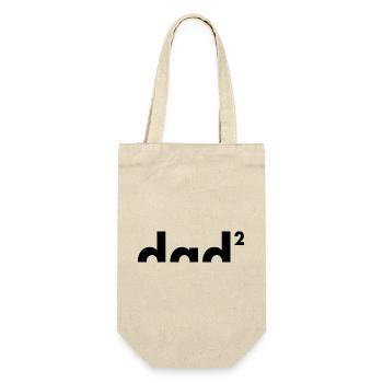 Dad hoch zwei | Vater | Vatertag - Geschenkbeutel für Flaschen - Natur - Vorne